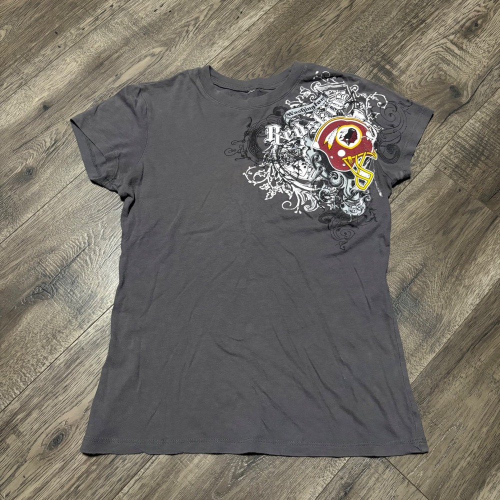 Reebok Washington Redskins T-Shirt Womens Large Gray Good Graphic Tee NFL